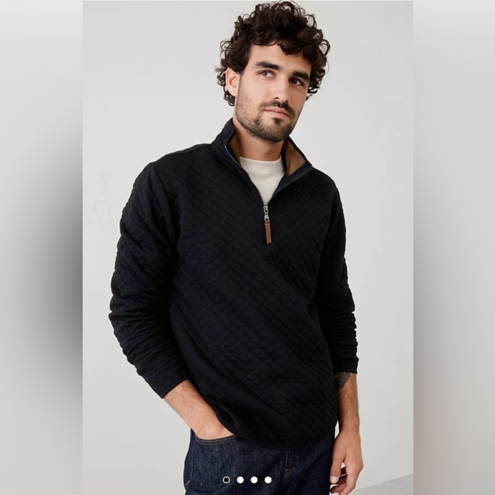 Banana Republic Men's Black Zip-Up Sweater